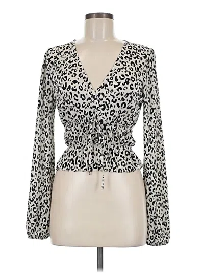Pre-owned Zara Long Sleeve Blouse In Ivory