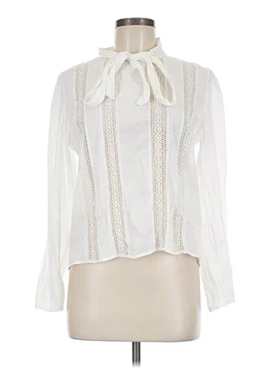 Pre-owned Zara Long Sleeve Blouse In Ivory