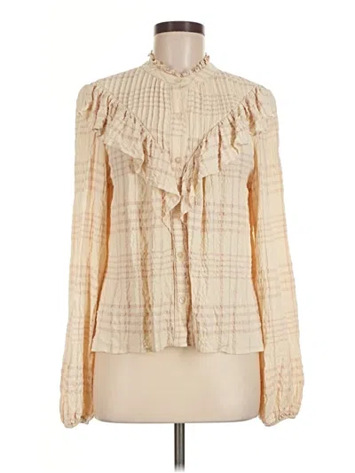 Pre-owned Zara Long Sleeve Blouse In Ivory