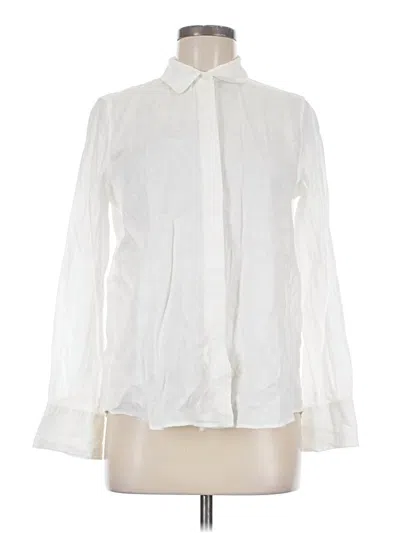 Pre-owned Zara Long Sleeve Blouse In Ivory