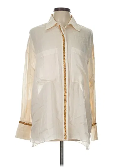 Zara Long Sleeve Blouse In Ivory