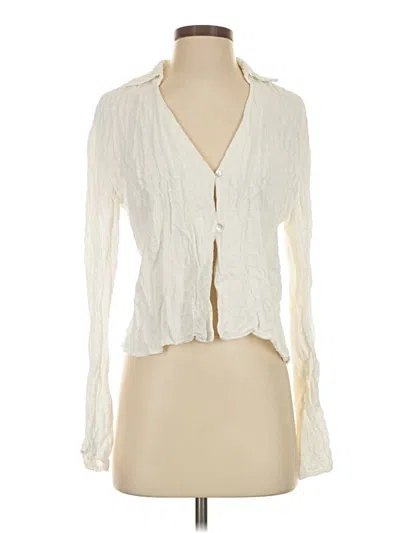 Pre-owned Zara Long Sleeve Blouse In Ivory