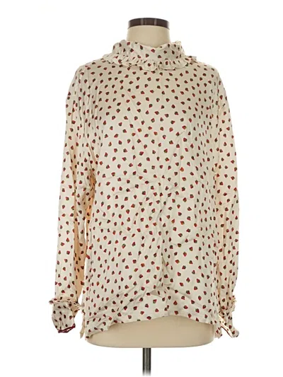 Pre-owned Zara Long Sleeve Blouse In Ivory