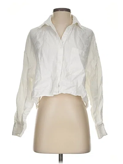 Pre-owned Zara Long Sleeve Blouse In Ivory