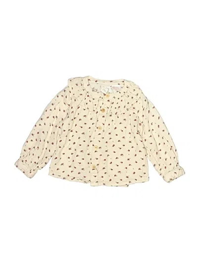 Pre-owned Zara Kids' Long Sleeve Blouse In Ivory