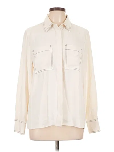 Pre-owned Zara Long Sleeve Blouse In Ivory