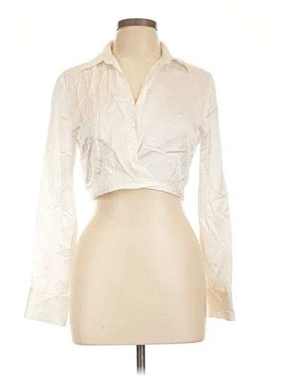 Pre-owned Zara Long Sleeve Blouse In Ivory