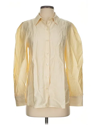 Pre-owned Zara Long Sleeve Blouse In Ivory