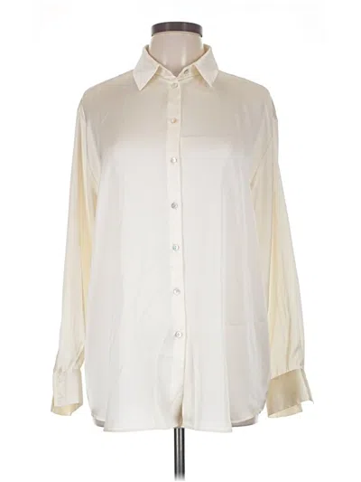 Pre-owned Zara Long Sleeve Blouse In Ivory