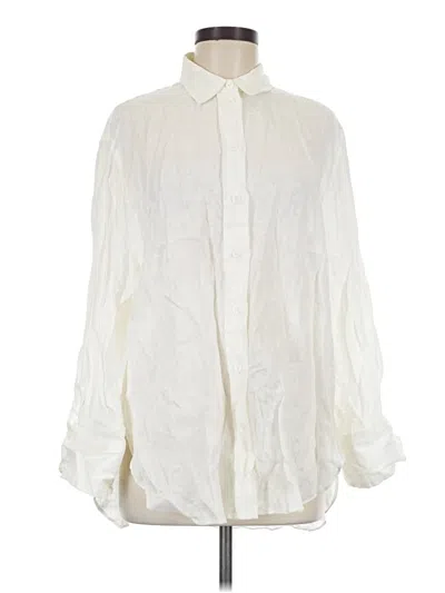 Pre-owned Zara Long Sleeve Blouse In Ivory