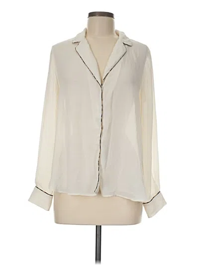Pre-owned Zara Long Sleeve Blouse In Ivory