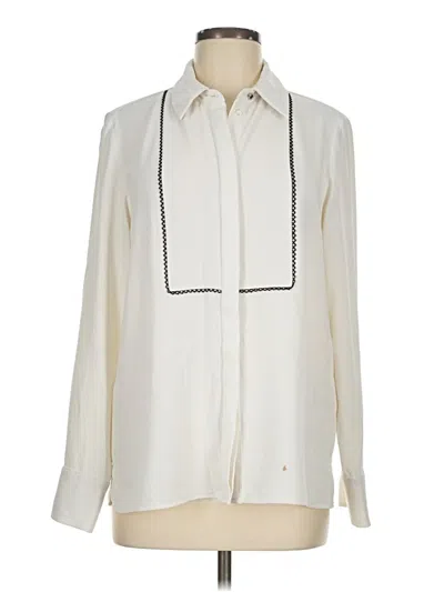 Pre-owned Zara Long Sleeve Blouse In Ivory