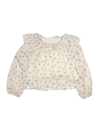 Pre-owned Zara Kids' Long Sleeve Blouse In Ivory