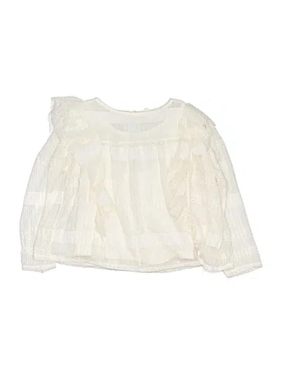 Pre-owned Zara Kids' Long Sleeve Blouse In Ivory