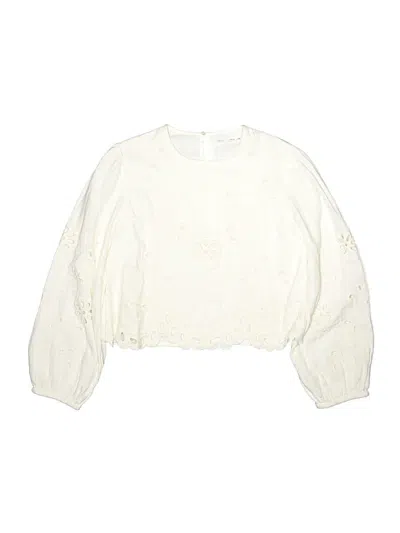 Pre-owned Zara Kids' Long Sleeve Blouse In Ivory