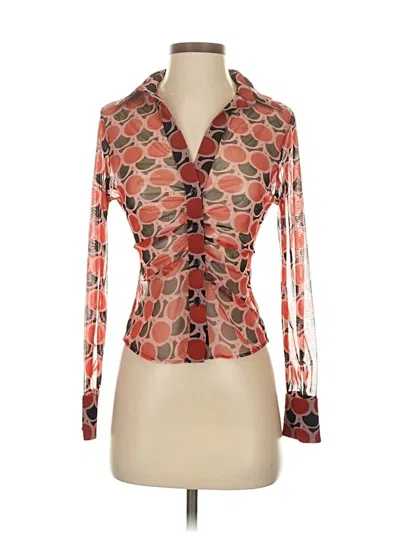 Pre-owned Zara Long Sleeve Blouse In Orange