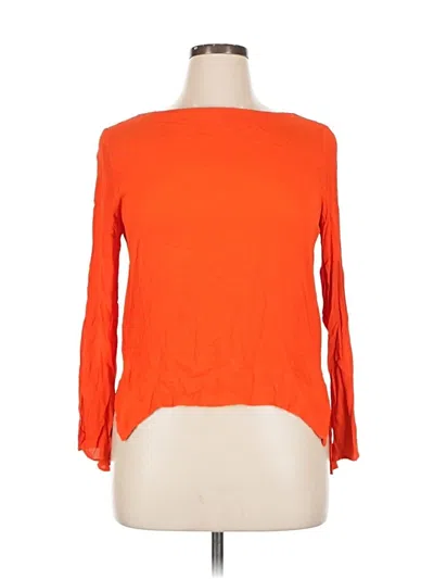 Pre-owned Zara Long Sleeve Blouse In Orange