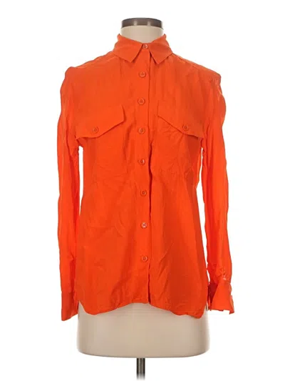 Pre-owned Zara Long Sleeve Blouse In Orange