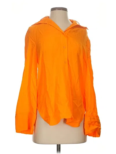 Pre-owned Zara Long Sleeve Blouse In Orange