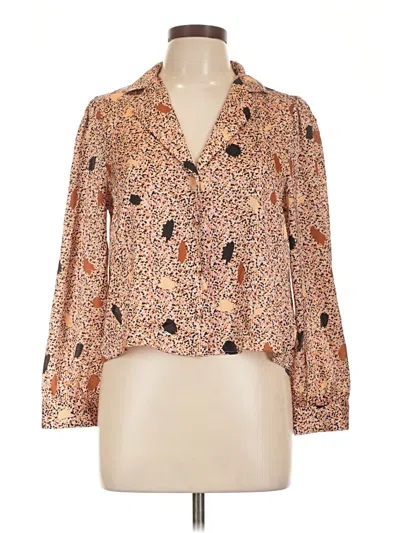 Pre-owned Zara Long Sleeve Blouse In Orange