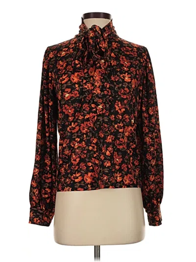 Pre-owned Zara Long Sleeve Blouse In Orange