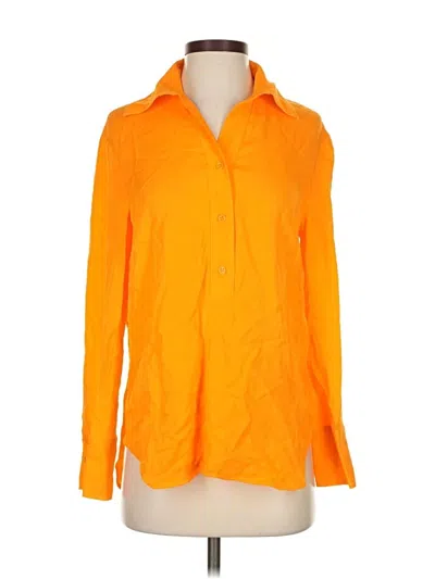 Pre-owned Zara Long Sleeve Blouse In Orange
