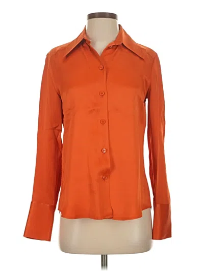Pre-owned Zara Long Sleeve Blouse In Orange