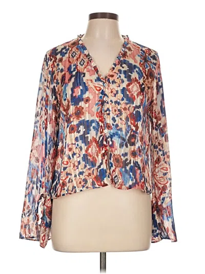 Pre-owned Zara Long Sleeve Blouse In Orange
