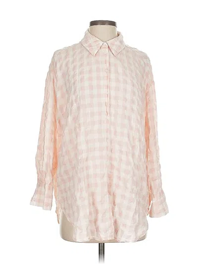 Pre-owned Zara Long Sleeve Blouse In Pink