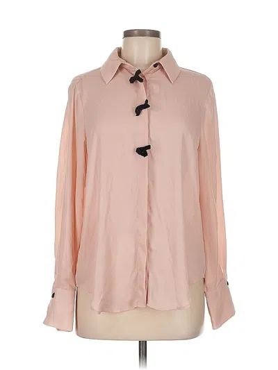Pre-owned Zara Long Sleeve Blouse In Pink