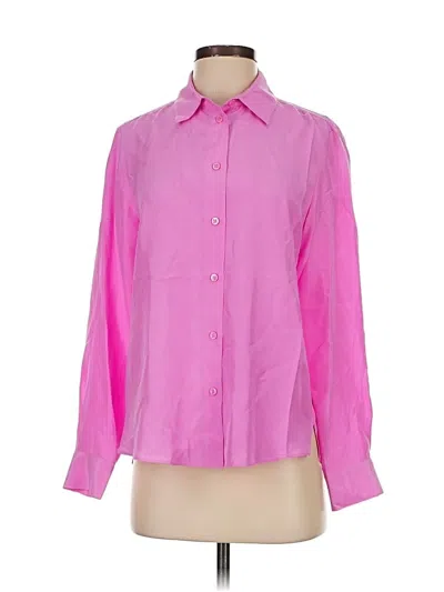 Pre-owned Zara Long Sleeve Blouse In Pink
