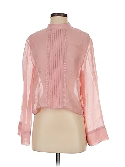 Pre-owned Zara Long Sleeve Blouse In Pink