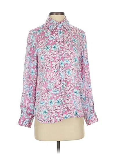 Pre-owned Zara Long Sleeve Blouse In Pink