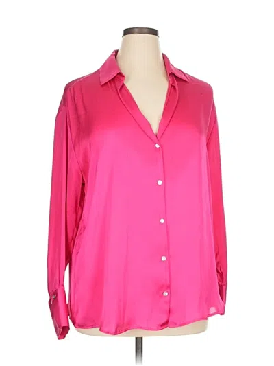 Pre-owned Zara Long Sleeve Blouse In Pink