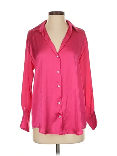 Pre-owned Zara Long Sleeve Blouse In Pink