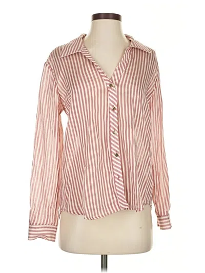 Pre-owned Zara Long Sleeve Blouse In Pink