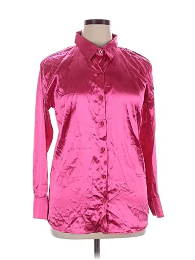 Pre-owned Zara Long Sleeve Blouse In Pink