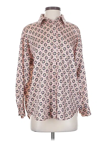 Pre-owned Zara Long Sleeve Blouse In Pink