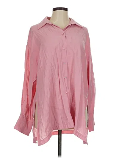 Pre-owned Zara Long Sleeve Blouse In Pink