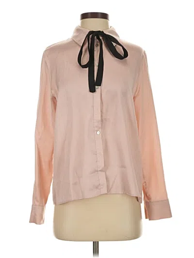Pre-owned Zara Long Sleeve Blouse In Pink