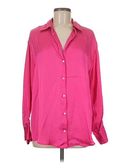 Pre-owned Zara Long Sleeve Blouse In Pink