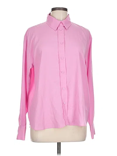 Pre-owned Zara Long Sleeve Blouse In Pink