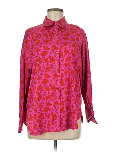 Pre-owned Zara Long Sleeve Blouse In Pink