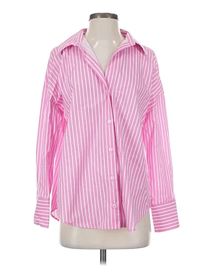 Pre-owned Zara Long Sleeve Blouse In Pink