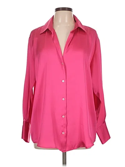 Pre-owned Zara Long Sleeve Blouse In Pink