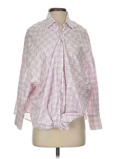 Pre-owned Zara Long Sleeve Blouse In Pink