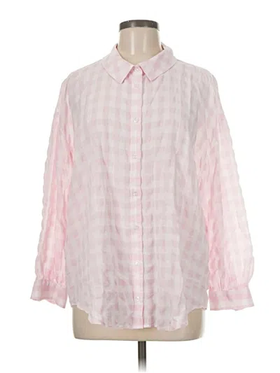 Pre-owned Zara Long Sleeve Blouse In Pink