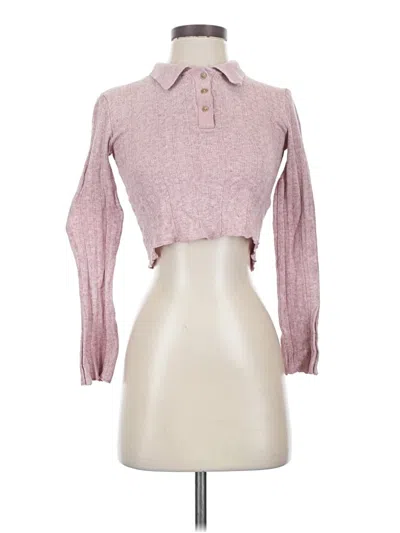 Pre-owned Zara Long Sleeve Blouse In Pink