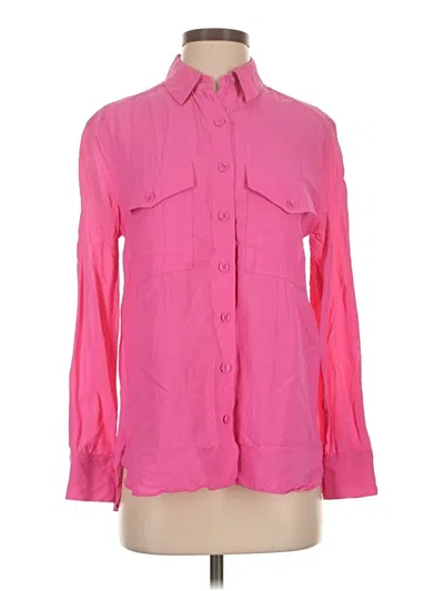 Pre-owned Zara Long Sleeve Blouse In Pink