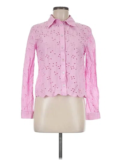 Pre-owned Zara Long Sleeve Blouse In Pink